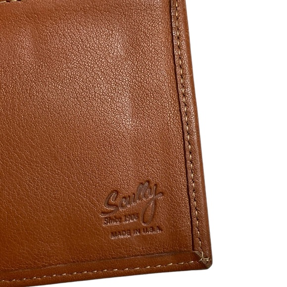 Scully Tobbaco Brown Geniune Leather Wallet Gold Kiss Lock Closure - Picture 2 of 11